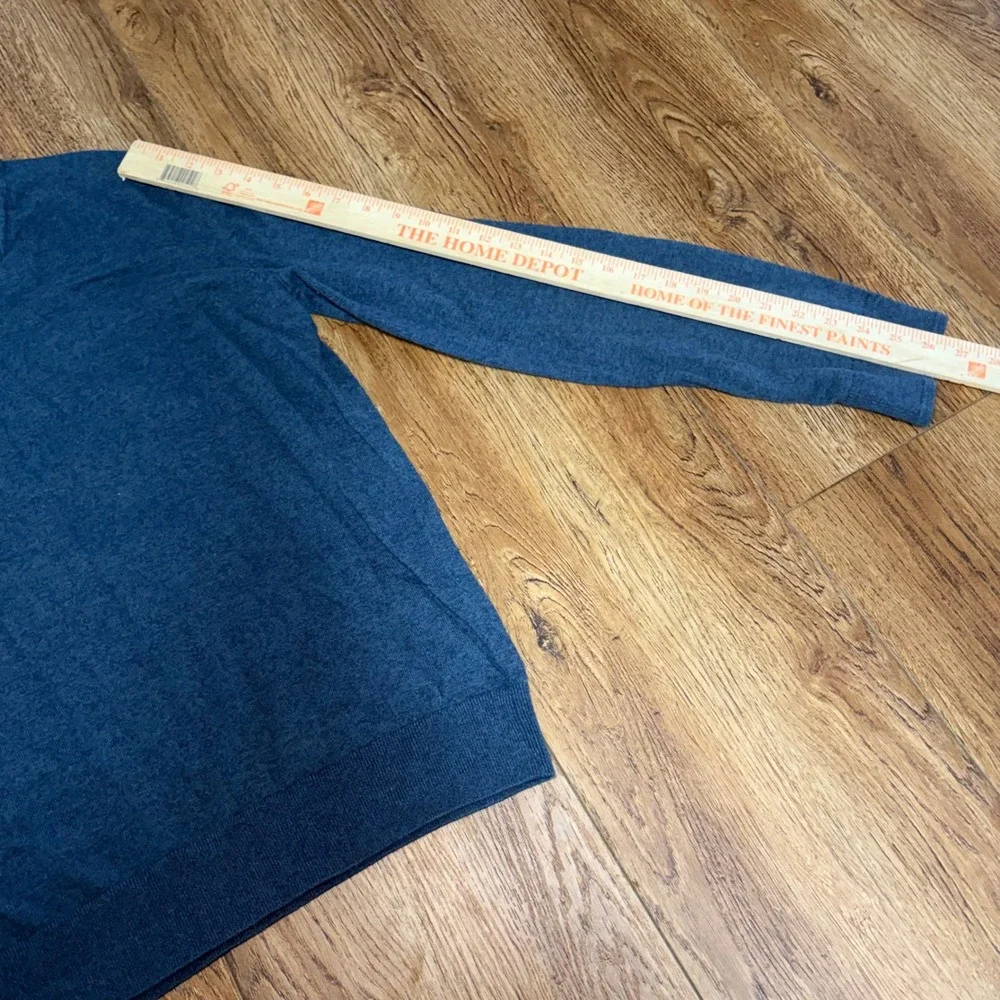 Banana Republic Blue Pima Cotton Cashmere VNeck Sweater Mens Large Knit Pullover